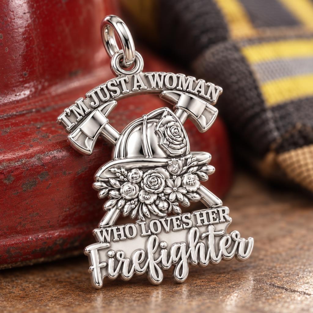 Firefighter Wife Floral Charm Bracelet – Personalized Gift – macro detail of the charm