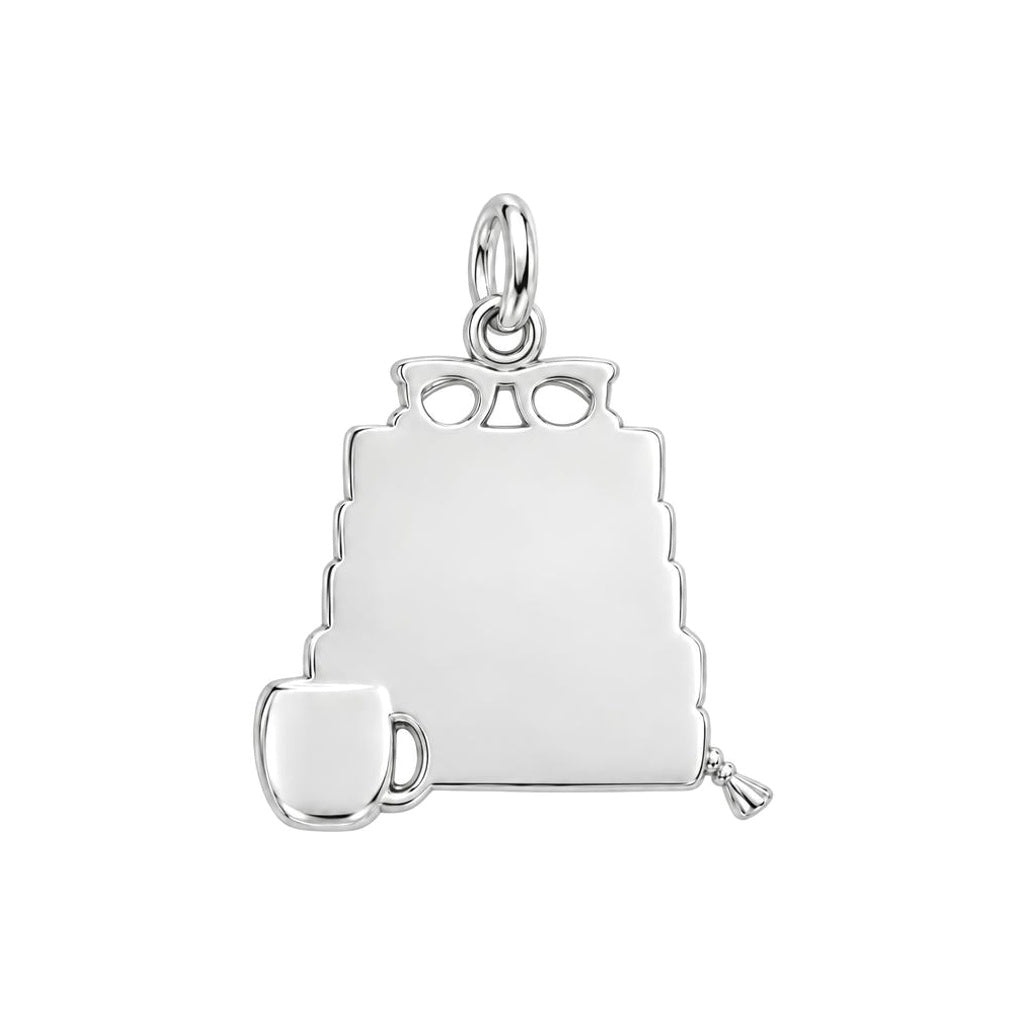 Fireside Reading Nook Charm Bracelet – Personalized Book Mom Gift – back of the charm, engraving area