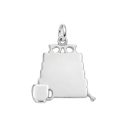 Fireside Reading Nook Charm Bracelet – Personalized Book Mom Gift – back of the charm, engraving area