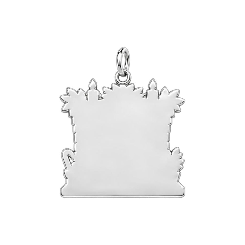 First Christmas Forever Family Charm and Polyester Cord Bracelet Set – back of the charm, engraving area