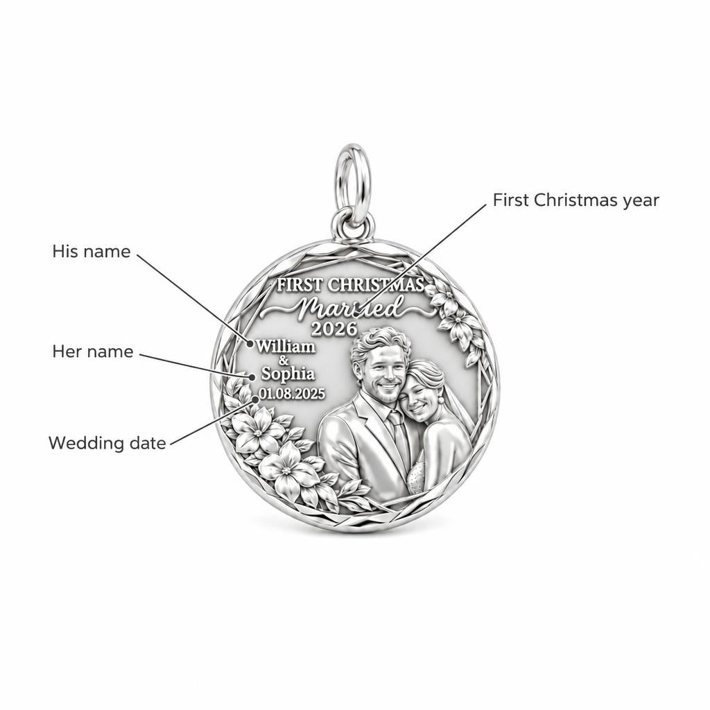 First Christmas Married Charm Bracelet – Personalized Couple Gift – personalization guide