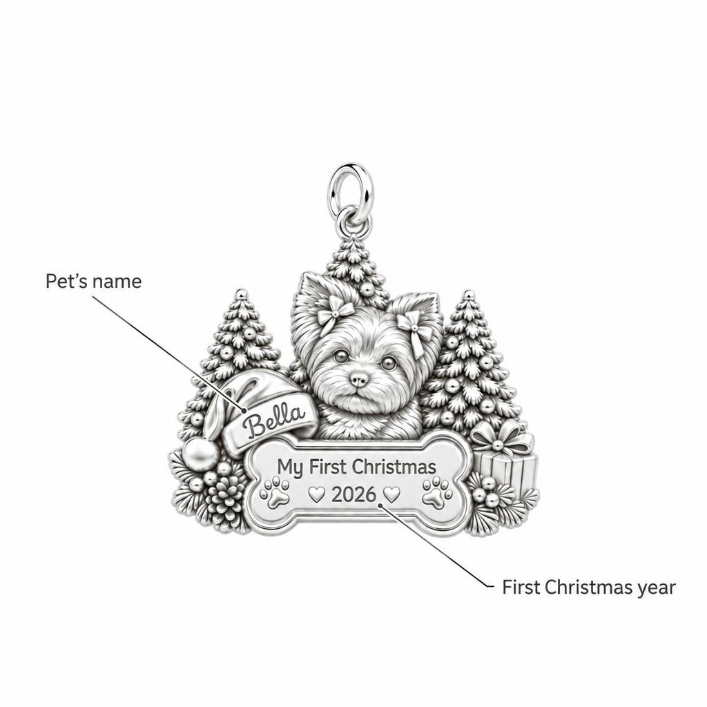 First Christmas Puppy Charm Bracelet – Personalized Dog Mom Gift – personalization guide