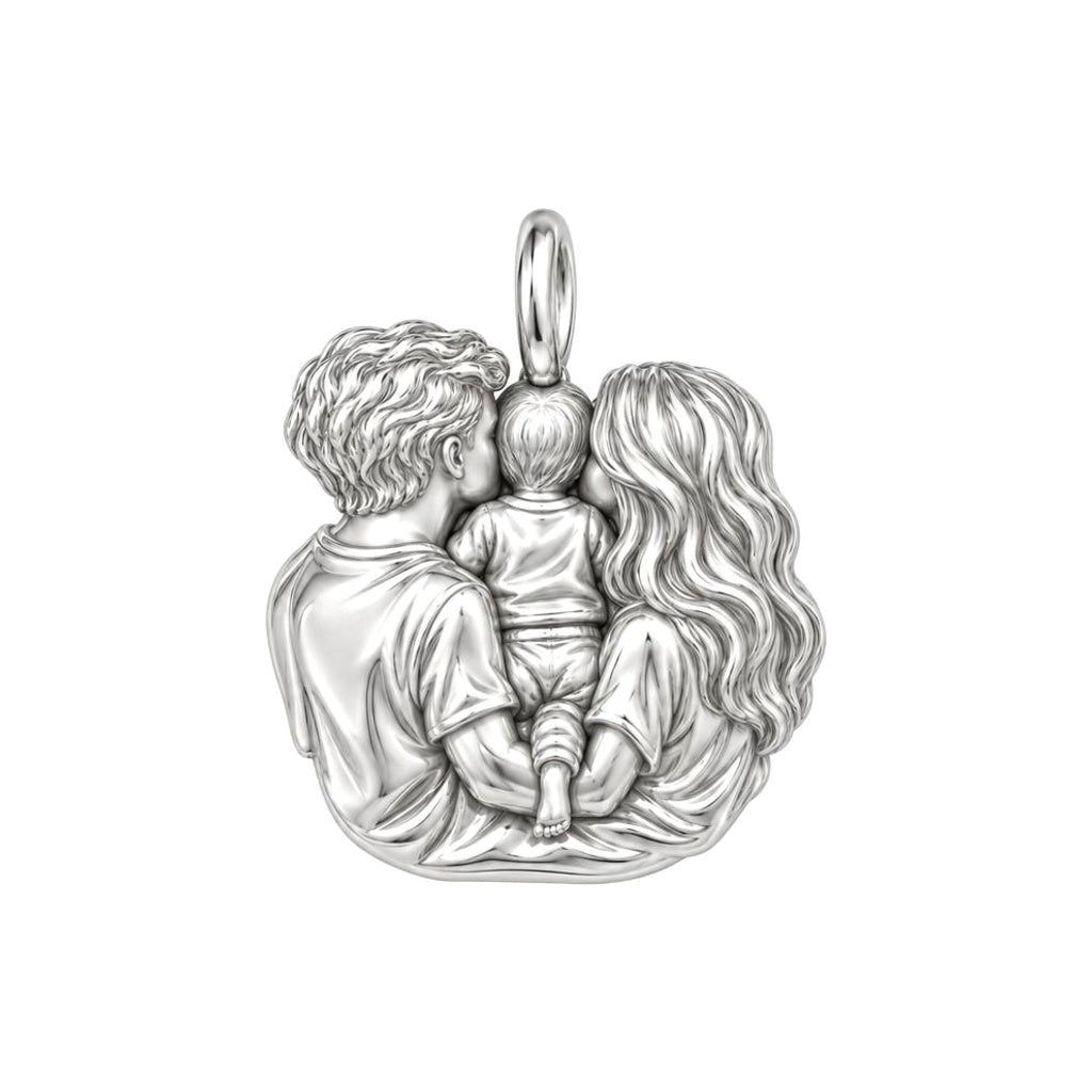 First Family Kiss Huggie Charm Earrings – back of the charm, engraving area