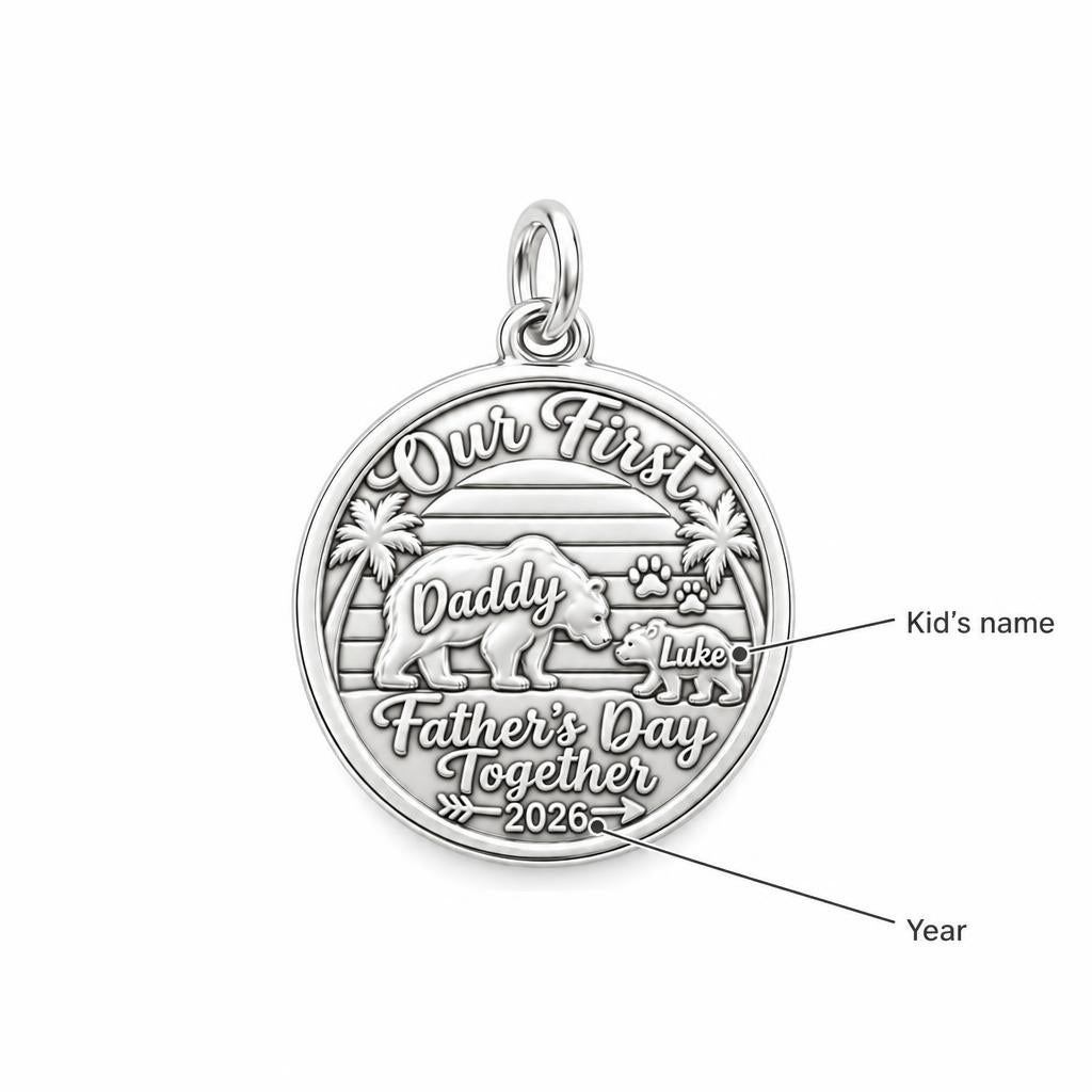First Father's Day Bear Charm Bracelet – Personalized Dad Gift – personalization guide