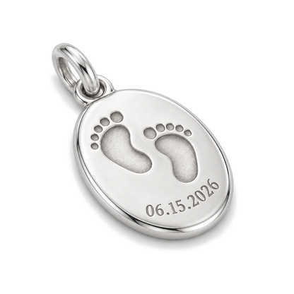 First Footprints Charm — Silver Super Macro | charm-topics-remaining-444-2026-09-14 | topic-068