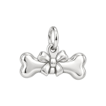 First Gift Bow Bone Charm and Polyester Cord Bracelet Set