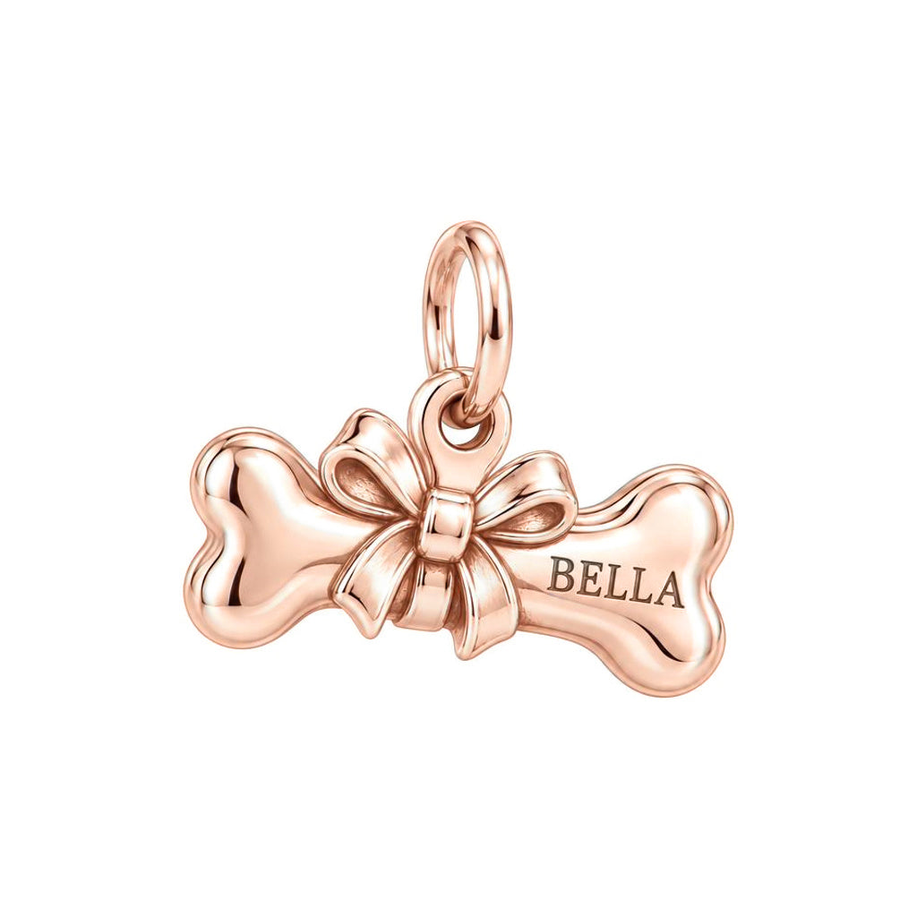 First Gift Bow Bone Charm and Polyester Cord Bracelet Set