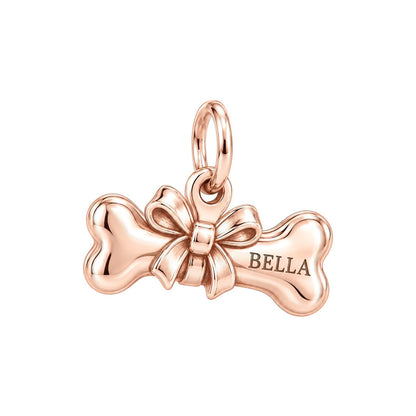 First Gift Bow Bone Charm and Polyester Cord Bracelet Set