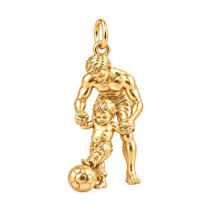 First Goal Together Charm Bracelet – Personalized Dad Gift – 18K gold charm, front view