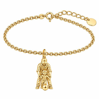 First Goal Together Charm Bracelet Set – 18K gold, front view