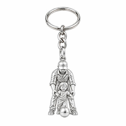 First Goal Together Charm Keychain – silver, front view