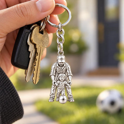 First Goal Together Charm Keychain – worn / in use
