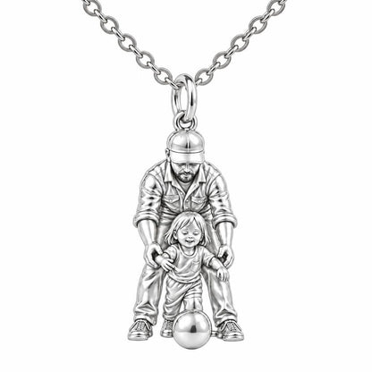 First Goal Together Charm Necklace Set – silver, front view