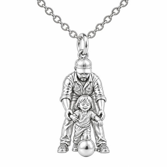 First Goal Together Charm Necklace Set – silver, front view