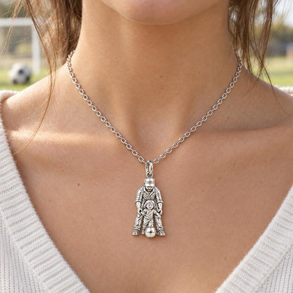 First Goal Together Charm Necklace Set – worn / in use