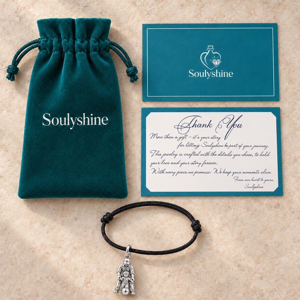 First Goal Together Charm Necklace Set – Soulyshine velvet pouch and gift card