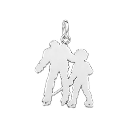 First Lesson on Ice Charm Bracelet – Personalized Dad Gift – back of the charm, engraving area