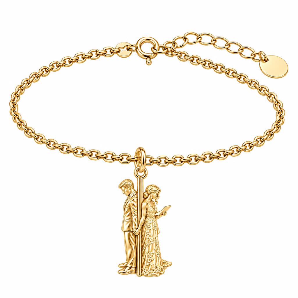 First Look Vows Charm Bracelet Set – 18K gold, front view