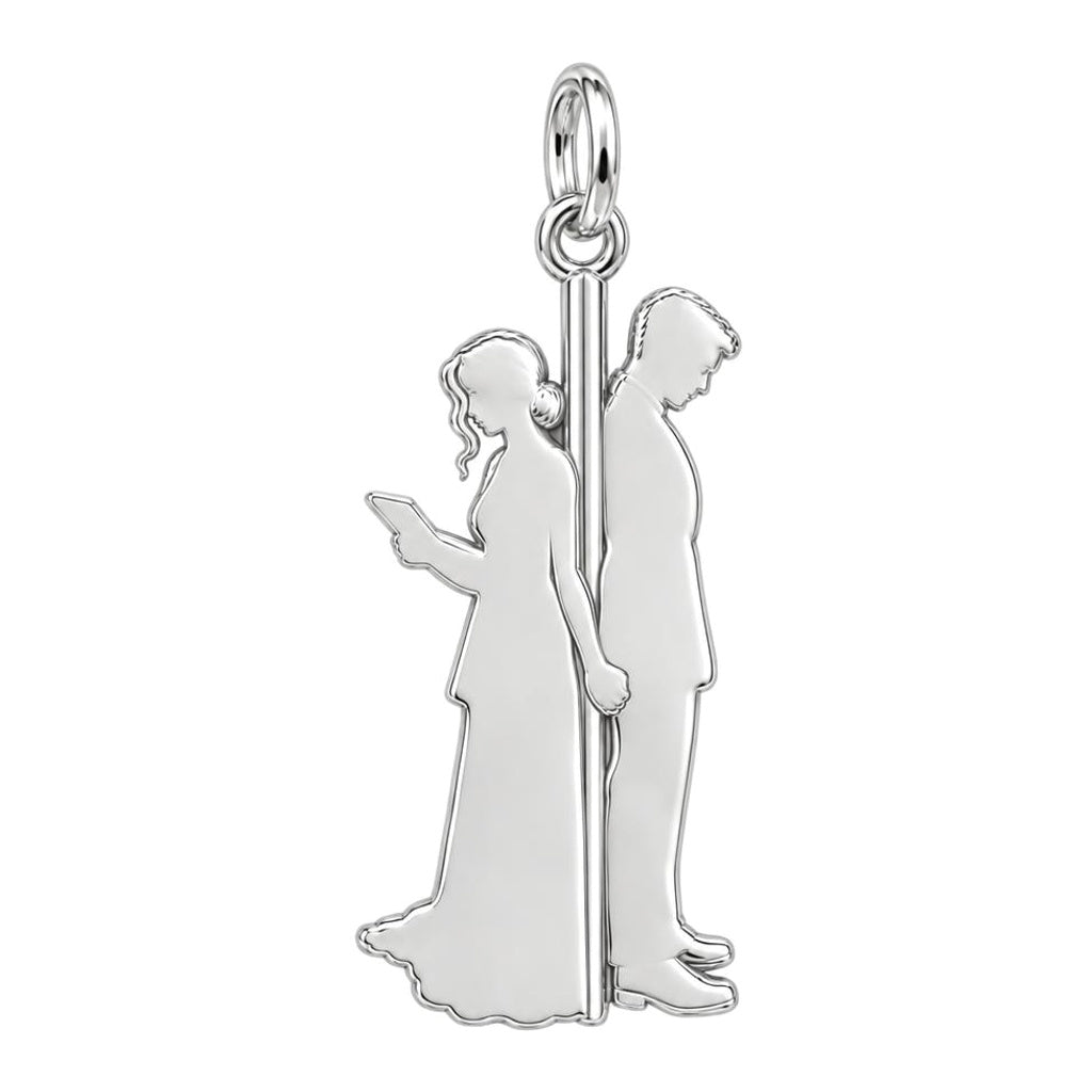 First Look Vows Charm Keychain – back of the charm, engraving area