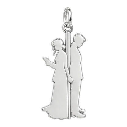 First Look Vows Charm Keychain – back of the charm, engraving area