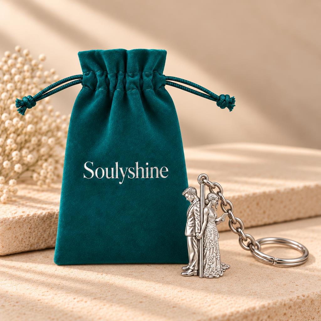 First Look Vows Charm Keychain – Soulyshine velvet gift pouch