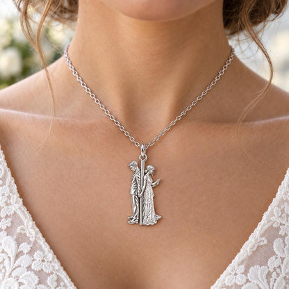 First Look Vows Charm Necklace Set – worn / in use