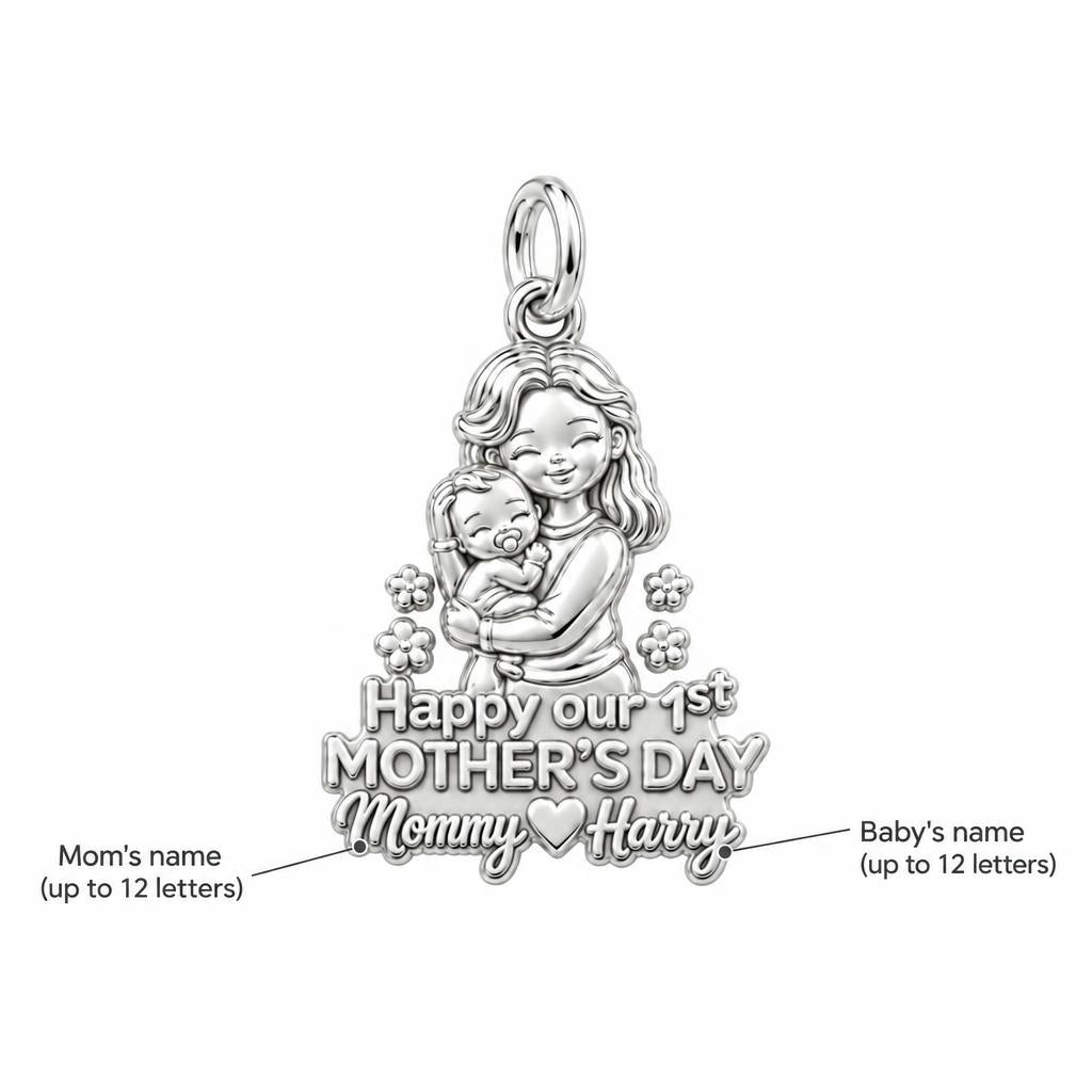 First Mother's Day Hug Charm Bracelet – Personalized Mom Gift – personalization guide