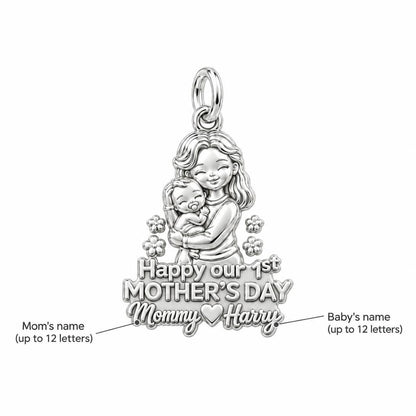 First Mother's Day Hug Charm Bracelet – Personalized Mom Gift – personalization guide
