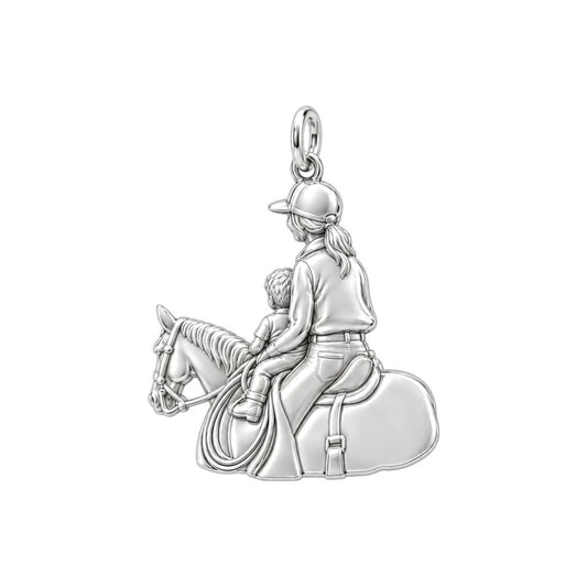 First Ride Together Charm Bracelet – Personalized Mom Gift – back of the charm, engraving area