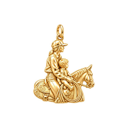 First Ride Together Charm Bracelet – Personalized Mom Gift – 18K gold charm, front view