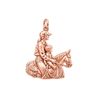 First Ride Together Charm Bracelet – Personalized Mom Gift – rose gold charm, front view
