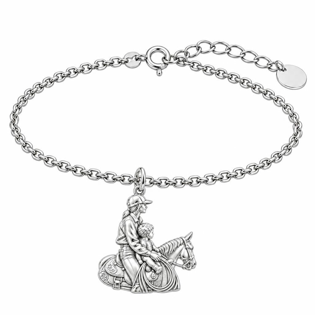 First Ride Together Charm Bracelet Set – silver, front view