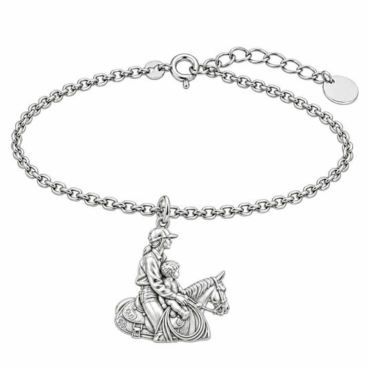 First Ride Together Charm Bracelet Set – silver, front view