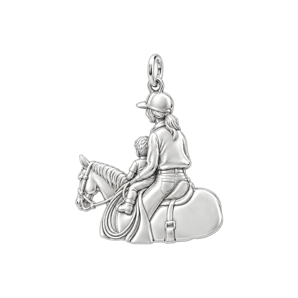 First Ride Together Charm Bracelet Set – back of the charm, engraving area