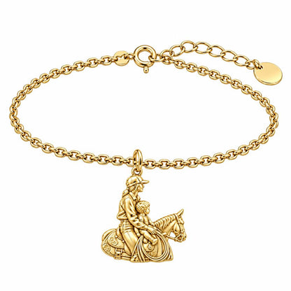 First Ride Together Charm Bracelet Set – 18K gold, front view