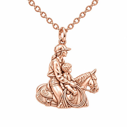 First Ride Together Charm Necklace Set – rose gold, front view