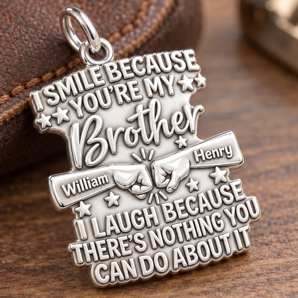 Fist Bump Bond Charm Bracelet – Personalized Brother Gift – macro detail of the charm