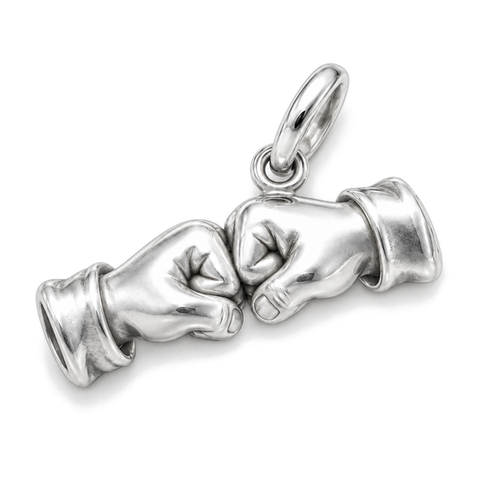 Fist Bump Charm — Silver Super Macro | charm-topics-remaining-444-2026-09-14 | topic-378