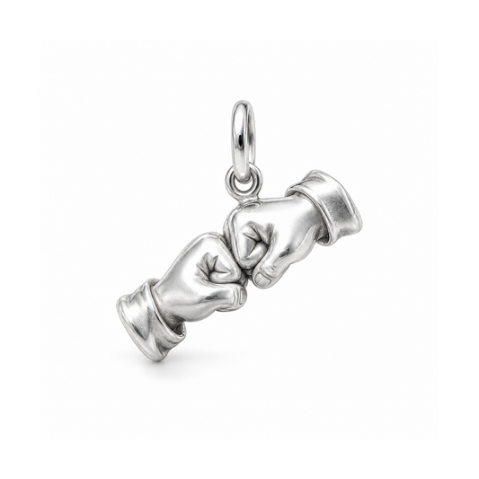 Fist Bump Charm — Silver | charm-topics-remaining-444-2026-09-14 | topic-378
