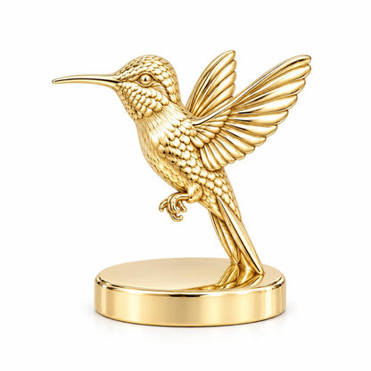 Flight of Grace Hummingbird Keepsake Plaque – 18K gold, front view