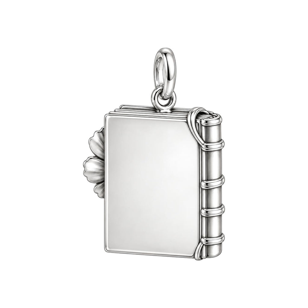 Floral Book Birthday 10 Charm Necklace Set – back of the charm, engraving area