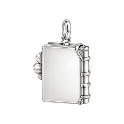 Floral Book Birthday 10 Charm Necklace Set – back of the charm, engraving area