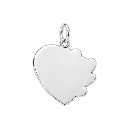 Floral Heart Garden Charm Bracelet – Personalized Grandma Gift – back of the charm, engraving area