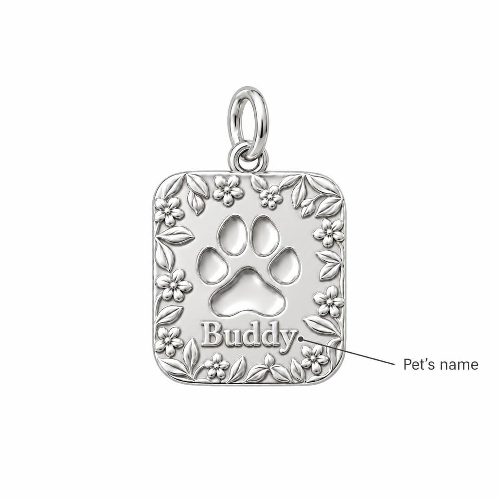 Floral Paw Print Charm Bracelet – Personalized Dog Mom Gift – personalization guide