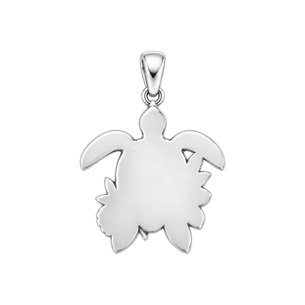 Floral Sea Turtle Charm Bracelet – Personalized Mom Gift – back of the charm, engraving area