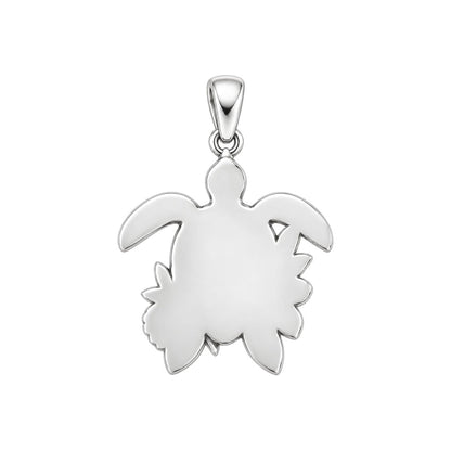 Floral Sea Turtle Charm Bracelet – Personalized Mom Gift – back of the charm, engraving area