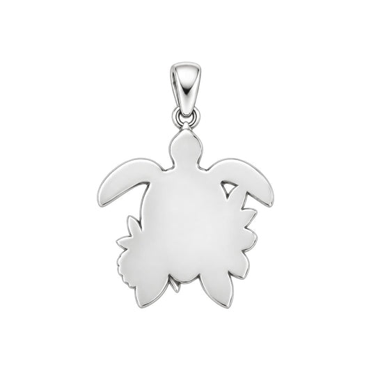 Floral Sea Turtle Charm Bracelet – Personalized Mom Gift – back of the charm, engraving area
