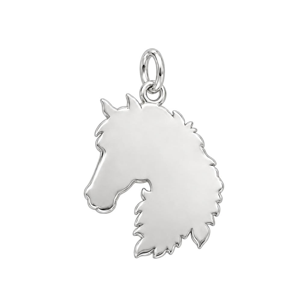 Floral Spirit Horse Charm Bracelet – Personalized Horse Lover Gift – back of the charm, engraving area