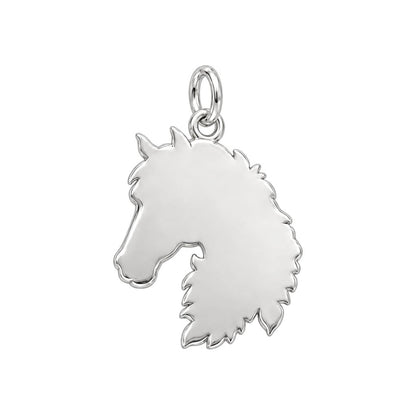 Floral Spirit Horse Charm Bracelet – Personalized Horse Lover Gift – back of the charm, engraving area