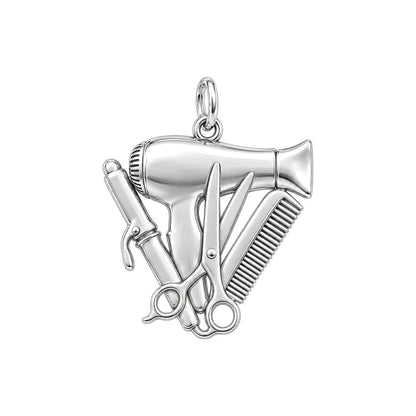 Floral Stylist Tools Huggie Charm Earrings – back of the charm, engraving area